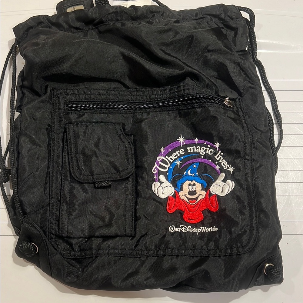 Disney Black and Red Backpack with Cartoon Design